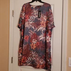 Plus Satin Shift Dress